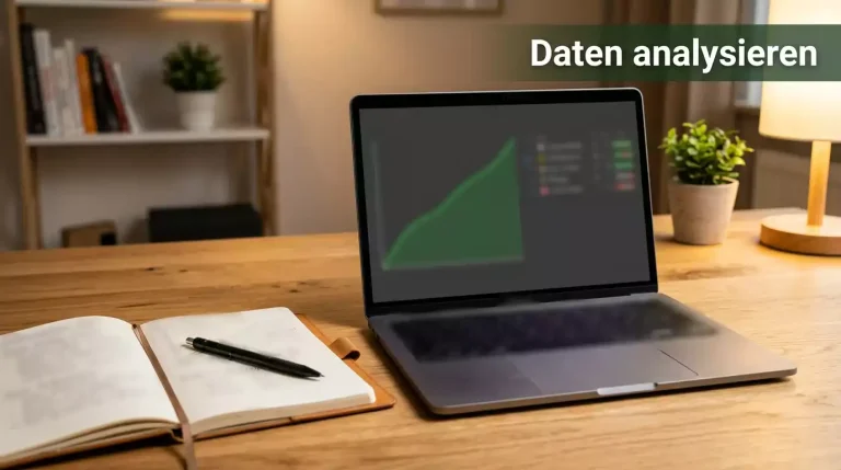 Fußball Statistiken für Wetten — Laptop mit Fußballdaten und einfachem Liniendiagramm auf dem Bildschirm